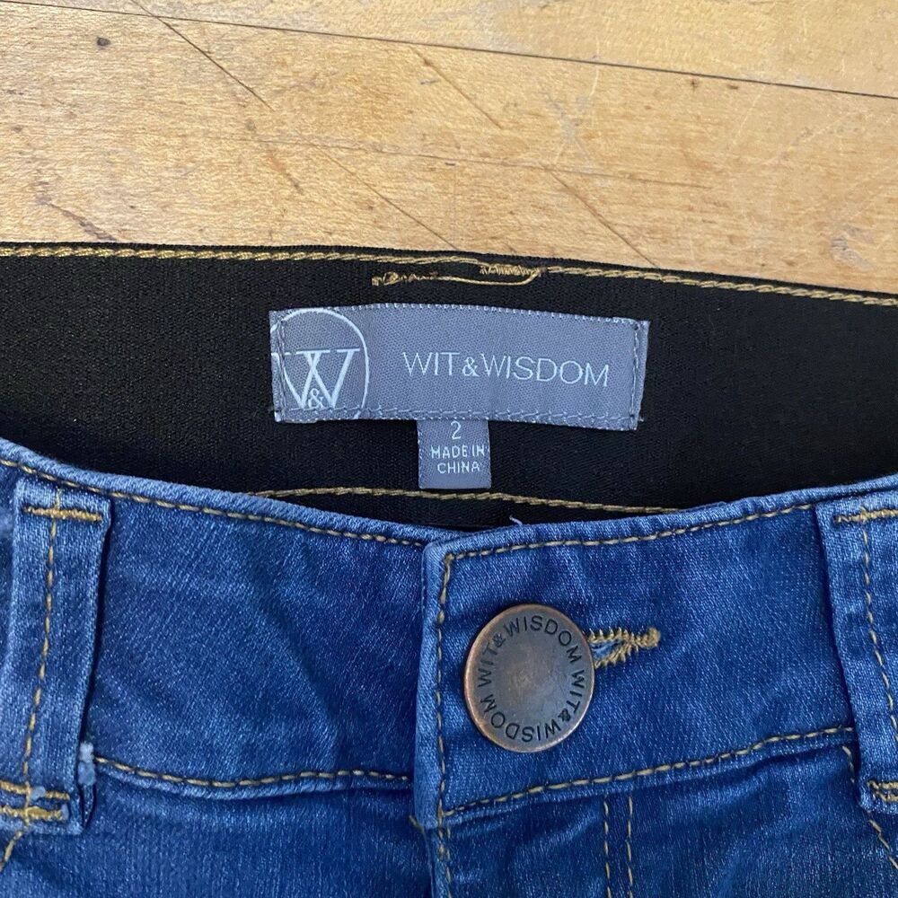 Wit & Wisdom Jeggings Women’s Size 2 Medium Wash Stretch Skinny Ankle - Picture 2 of 9